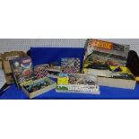A quantity of vintage Scalextric, including Set 65, Austin Healey 3000 and Mercedes 190SL, Track &