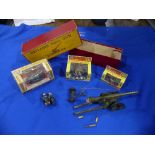 Britains; A boxed 2064 155mm Gun, together with a 9693 Afrika Korps Combination motorcycle and