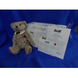 Steiff; 'Comme d'Habitude', 673764, sand, 30cm, musical bear, limited edition no. 109 / 1500, boxed,