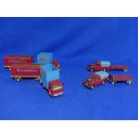 Corgi Chipperfields Circus Models; two Land-Rovers, two Circus Animal Cages with plastic animals,