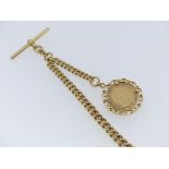 A 9ct yellow gold graduated Watch Chain, each link individually marked, with suspension clip and