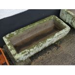 A pair of vintage stoneware rectangular Troughs, each 36in long x 16in wide x 8in high (91.5cm x