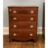 An early 20thC mahogany Chest of Drawers, of small size, comprising four long drawers,graduated in