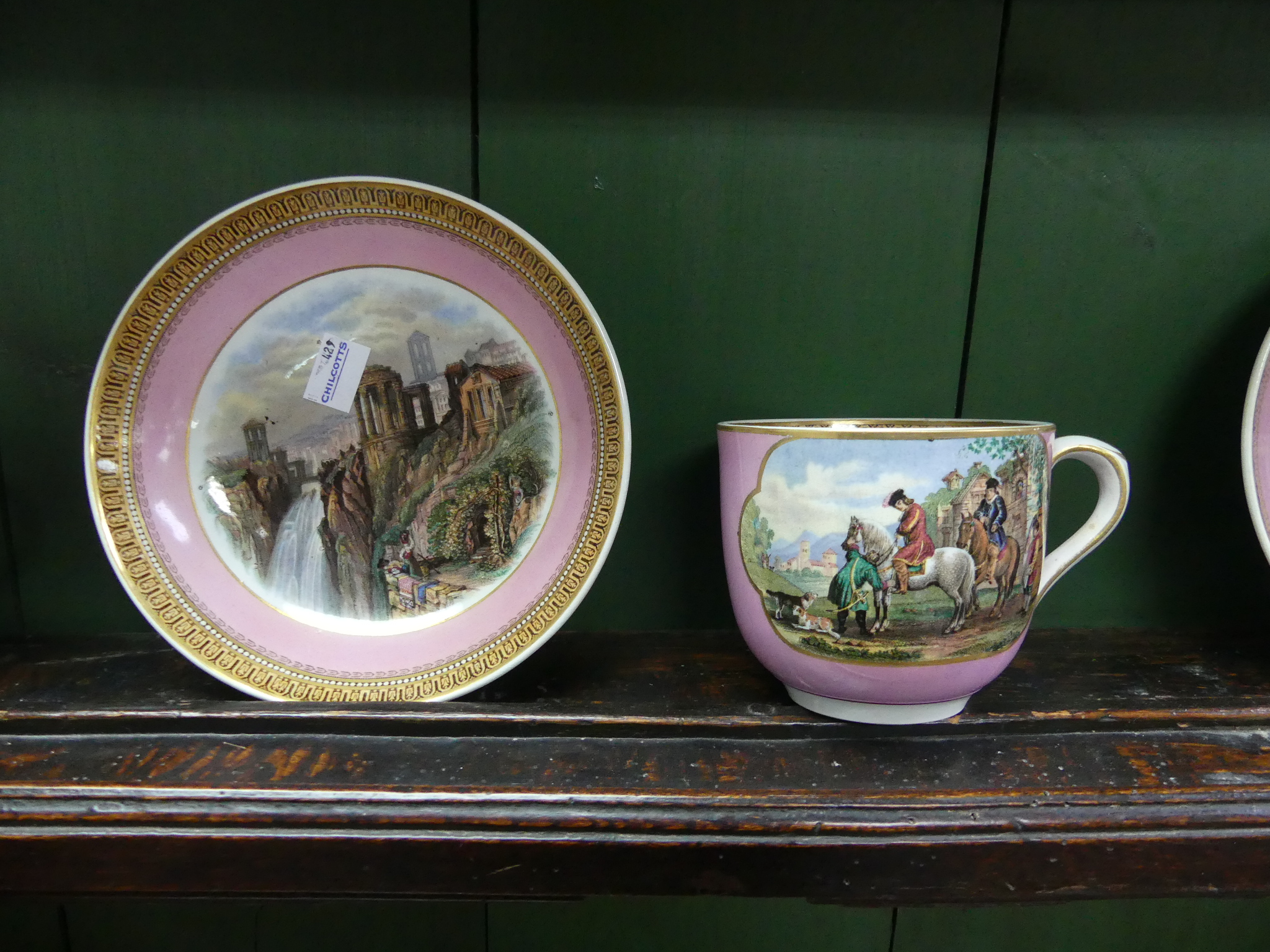 A quantity of 19thC Pratt Ware, comprising three Cups and three Bowls, in identical transfer printed - Image 2 of 4