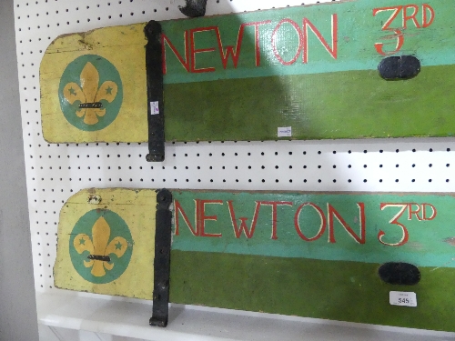 Scouting Interest; A pair of Newton Abbot 3rd Scout or Guide Group Signs, the hand painted signs - Image 3 of 4