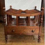 A 19thC rosewood Canterbury, of typical form with five curved divisions, the central one with