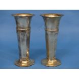A pair of George V silver Vases, by Goldsmiths & Silversmiths Co Ltd., hallmarked London, 1911/1913,