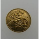 An Edwardian gold Half Sovereign, dated 1907.