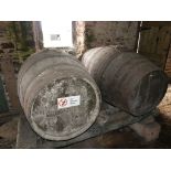 Two vintage Whiskey / Cider Barrels, with metal banding (2) Note; This lot can be Viewed at and must