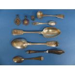 A pair of silver Dessert Spoons, hallmarked London, 1846, fiddle pattern with initials, together
