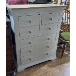 A modern Shaker-style grey-painted Chest of Drawers, four short drawers above three long drawers,