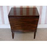 An early 19thC mahogany Wine Cooler, 26in (66cm) wide x 20in (51cm) deep x 26in (66cm) high.