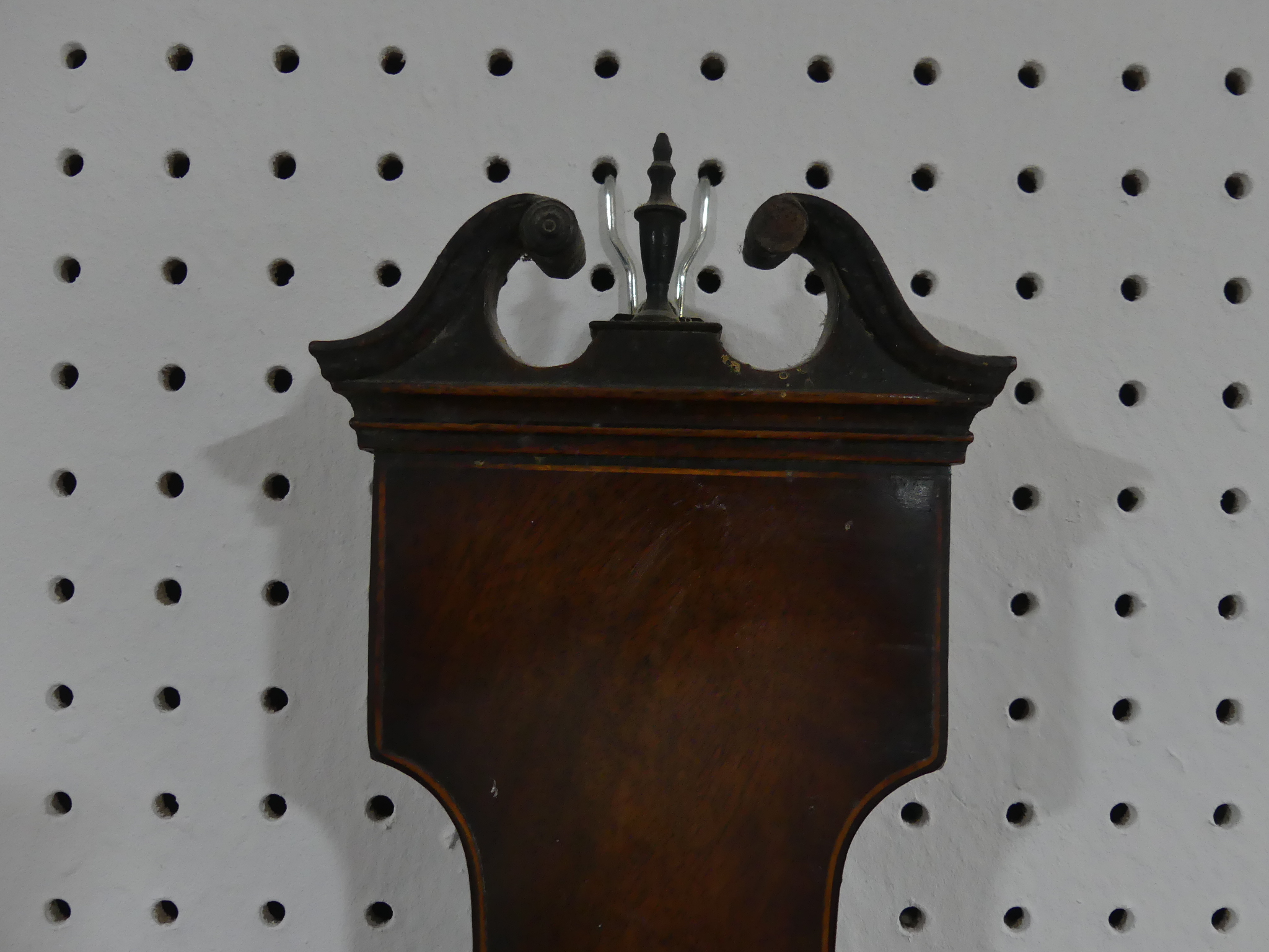 An early 19thC mahogany wheel Barometer, signed P Nolfi, Taunton with a circular silvered dial, - Image 4 of 4