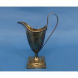 A George III silver Cream Jug, partial hallmarks only but probably Joseph Hicks, Exeter, of helmet