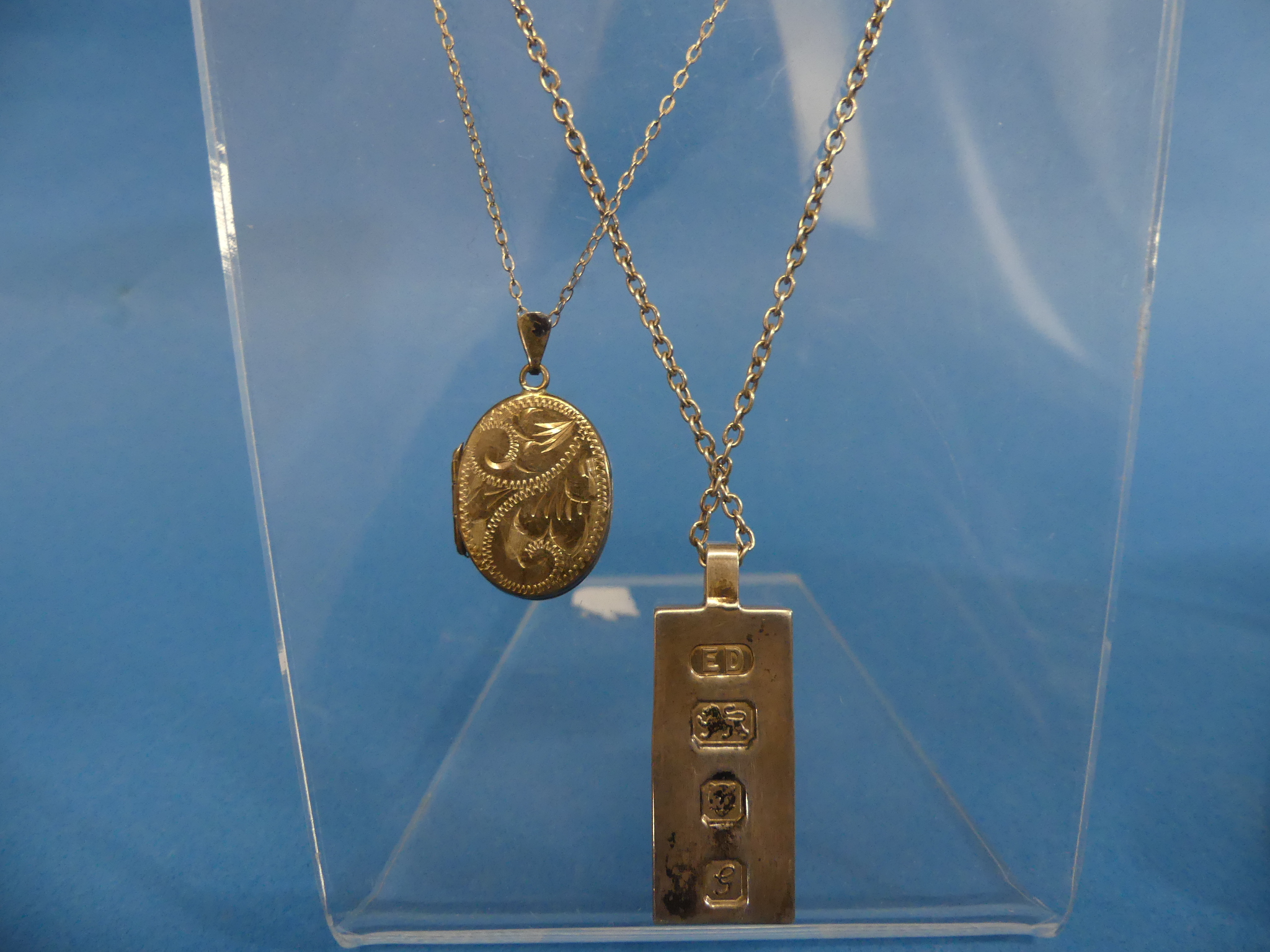 A silver Ingot Pendant, together with a silver locket and chain, two silver bracelets, approx - Image 2 of 3