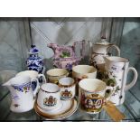 A quantity of Mixed Ceramics, to include three pieces of Poole Pottery, a large Aynsley Teapot,