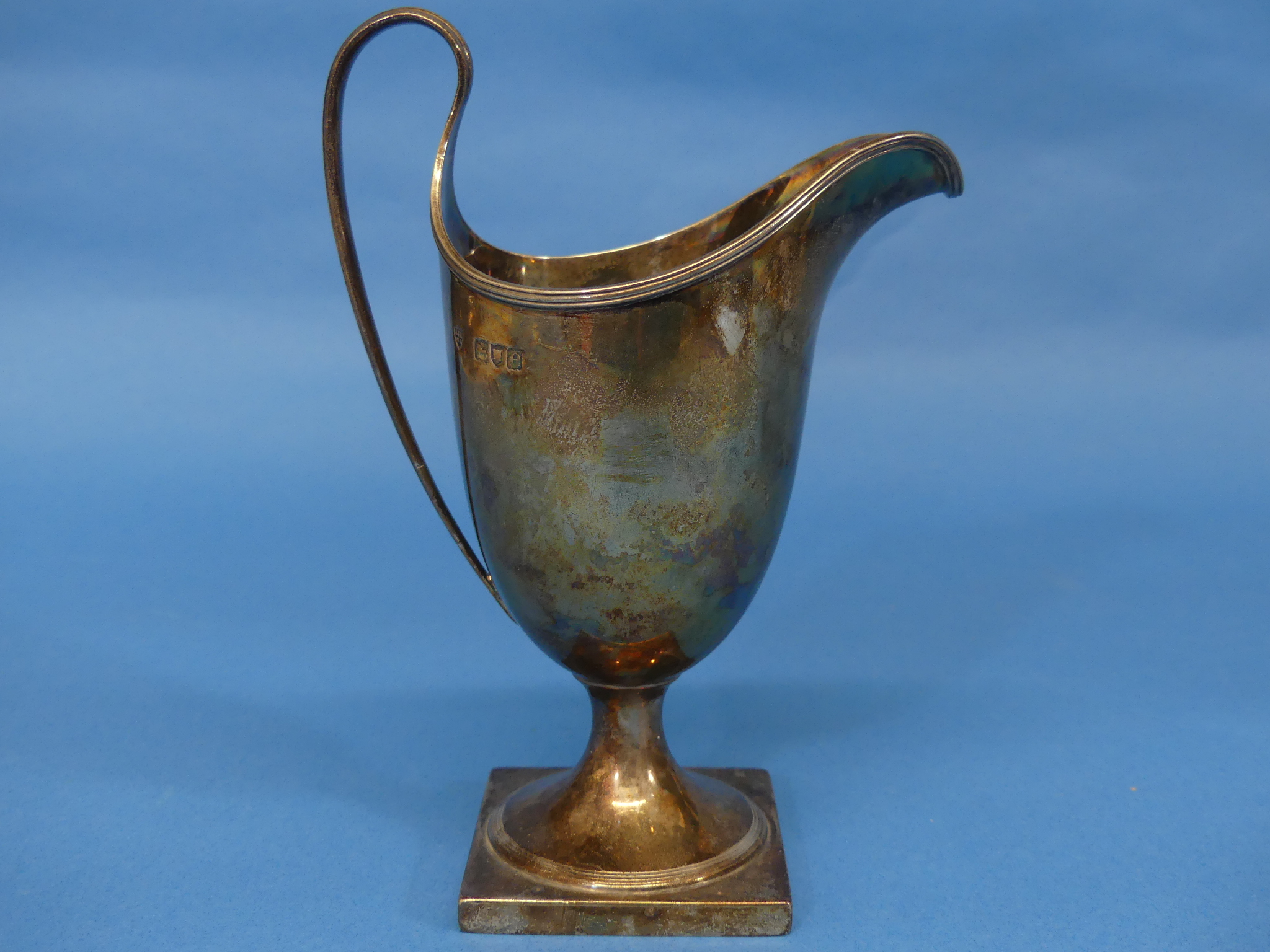 A late Victorian silver Cream Jug, by Haseler Brothers, hallmarked London, 1900, of helmet shape - Image 3 of 4