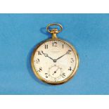 A 9ct gold cased gents open face Pocket Watch, by J. W. Benson, keyless, Swiss movement, the