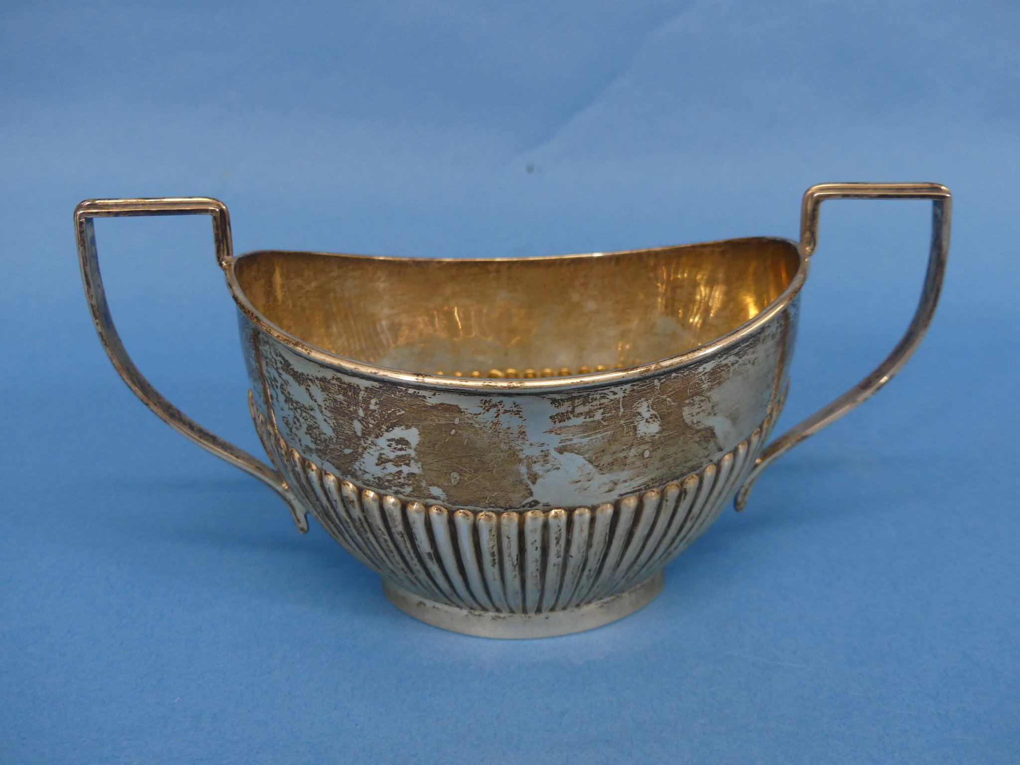 A George V silver two handled Sugar Bowl, by Joseph Gloster Ltd., hallmarked Birmingham, 1932, of