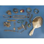 A quantity of Silver Jewellery, including a charm bracelet, approx 30 charms mostly unmarked, two