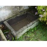An antique granite rectangular Trough, large, 50in long x 30in wide (127cm x 76cm). Note; This lot