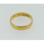A 22ct yellow gold Wedding Band, Size S, 3.7g.