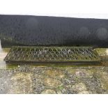 A vintage iron country Boot Scraper, of large rectangular form, 48in (122cm) long x 16in (40.5cm)