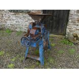 A vintage painted cast iron 'Improved Corn Crushing Mill', by R. Hunt & Co.Ltd Earls Colne
