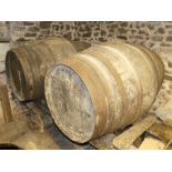 Two vintage Whiskey / Cider Barrels, with metal banding (2) Note; This lot can be Viewed at and must