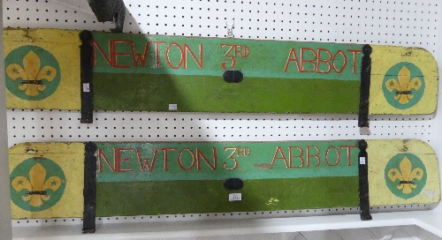 Scouting Interest; A pair of Newton Abbot 3rd Scout or Guide Group Signs, the hand painted signs