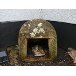 A vintage terracotta Oven, damaged, 24in diameter x 21in high (61cm x 53.5cm). Note; This lot can be