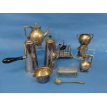 A quantity of Silver Plate, including a cafe-au-lait set, a bachelor tea set, various flatware,