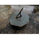 A decorative copper Sundial, of octagonal form, 18in (46cm) wide. Note; This lot can be Viewed at