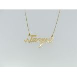 An 18ct yellow gold Chain Necklace, 16in (41cm) long, 5.8g, together with an 'identity' necklace, in