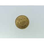 An Edwardian gold Half Sovereign, dated 1908.