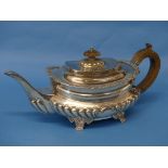A late Victorian silver Teapot, by Charles Stuart Harris, hallmarked London, 1897, of ovoid form