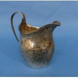 A George III silver Cream Jug, marks probably for Francis Parsons, Exeter, of ovoid form with reeded