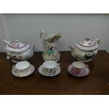 A quantity of antique Lustre-ware, comprising a large Victorian Staffordshire porcelain jug,