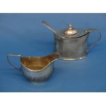 A George V silver Mustard Pot, by Atkin Brothers, hallmarked Sheffield, 1923, of plain oval form