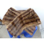 A vintage dyed mahogany brown Canadian squirrel fur Stole.