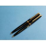 A Mont Blanc ballpoint pen and propelling pencil set, in presentation case and card sleeve with