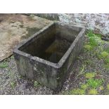 An antique stoneware rectangular Trough, 47in long x 27in wide x 19in high (119.5cm x 69cm x