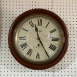 A circular Wall Clock, signed Abell Ventnor, together with an Edwardian mahogany mantel clock and an