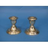 A pair of George VI short silver Candlesticks, by Joseph Gloster Ltd., hallmarked Birmingham,