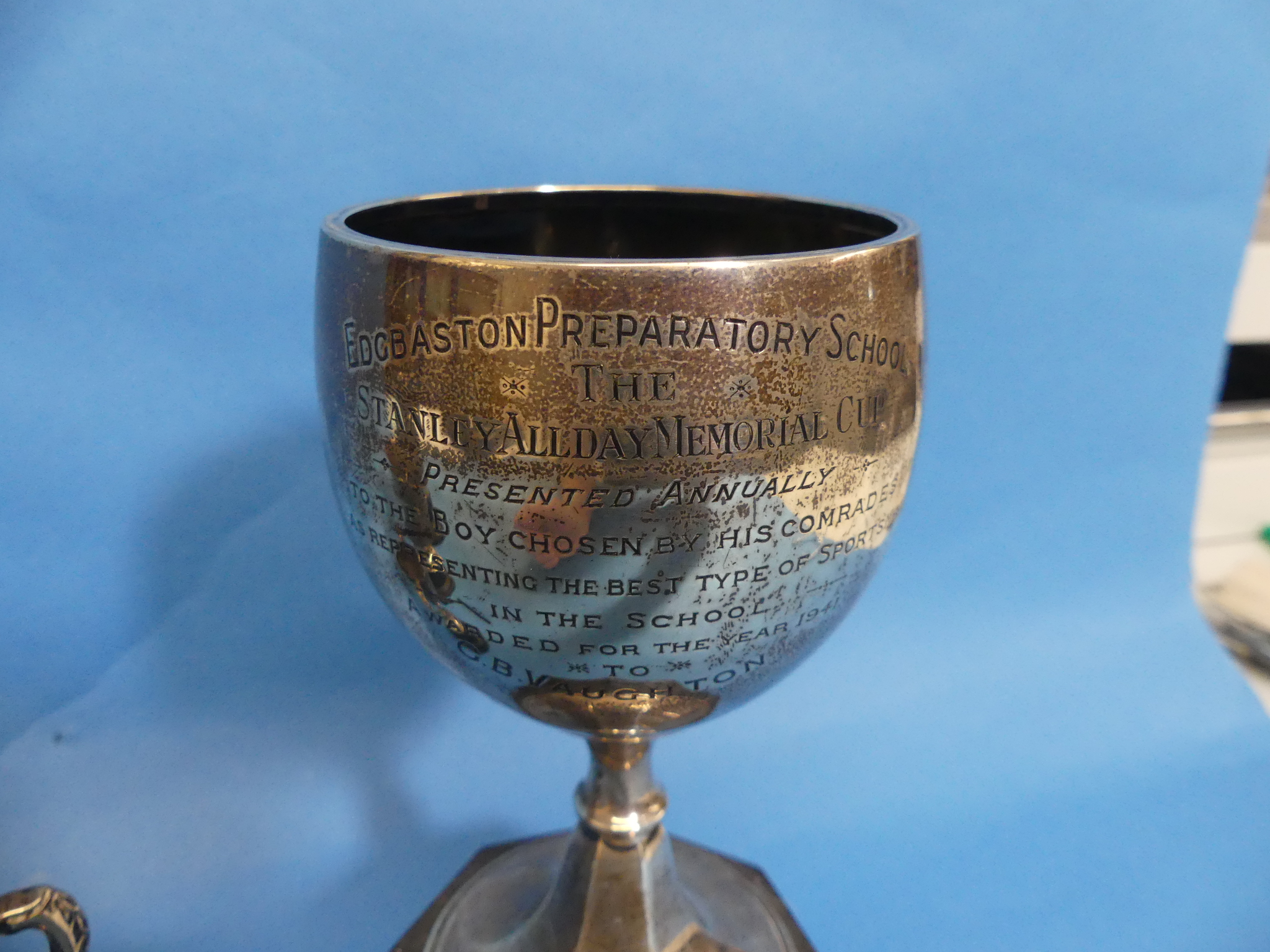 A silver Presentation Goblet, by Adie Brothers Ltd., hallmarked Birmingham, 1941, of circular form - Image 3 of 7