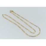 A 9ct yellow gold Chain, formed of flattened link, approx weight 4g.