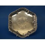 A small late Victorian silver Salver / Card Tray, by William Hutton & Sons Ltd., hallmarked