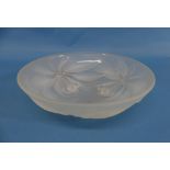 G VALLON; an Art Deco French frosted glass bowl, with relief decoration depicting cherries and