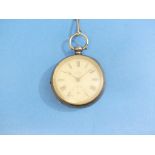 A continental silver cased open face Pocket Watch, key wind, marked '935', signed J. G. Graves,