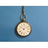 A continental 'Fine Silver' cased open face Pocket Watch, key wind, the dial signed C. Mathey,